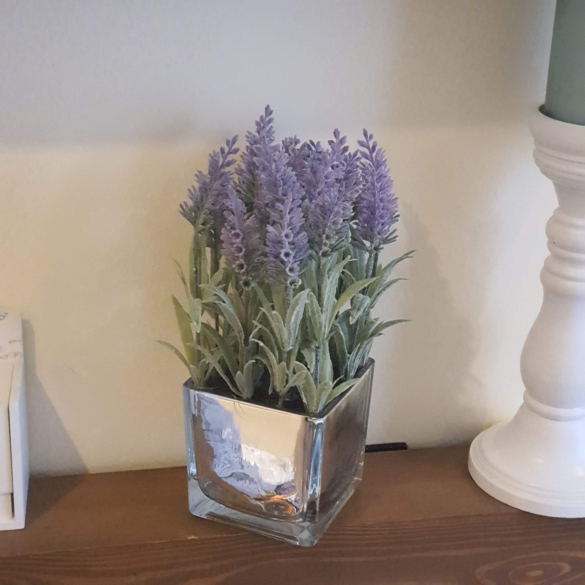 Silver Mirrored Lavender Vase